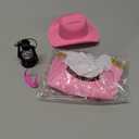 Motionchic 20 Pcs Christmas Elf Cowgirl Costume Set Pink Western Clothes Accessories Holiday Elf Outfits with Lantern Wheel Hay Bales Cactus Guitar  for Christmas Party Decoration