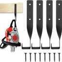 SOUJOY Chainsaw Holder Wall Mount 4 Pack, Heavy Duty Metal Storage Hanger with Screws, Organize Chainsaws, Easy Installation Trimmers and Garage Tools, Workshop and Garage Organization, Black Hooks
