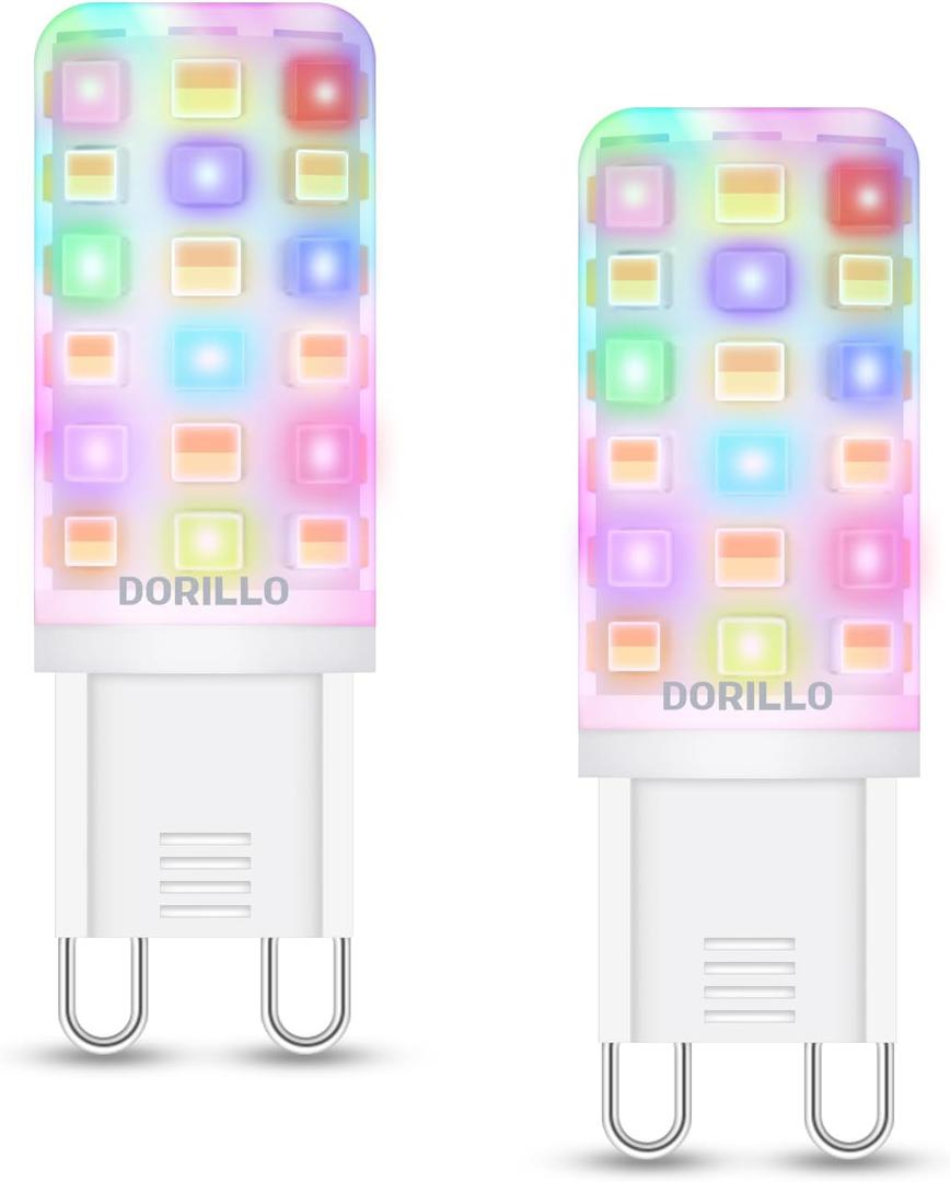 G9 Smart Bulb, Standard Size WiFi LED Light, 2W 200LM, RGB + Warm to Cool White (2700K-6500K), Compatible with Alexa & Google Assistant, Dimmable App Control, No Hub Required, 2-Pack (Multi-colored)