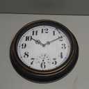 45MinST 12 Inch Indoor/Outdoor Retro Round Waterproof Wall Clock with Thermometer, Silent Non Ticking Battery Operated Quality Quartz Wall Clock Home/Patio Decor(Black Gold)