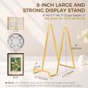 Plate Holder Easel Display Stand - 8 inch Metal Plate Stands for Display - Tabletop Picture Stand - Gold Iron Easels for Display Pictures | Photo Frames | Book | Decorative Plates | Plaque - 3 Pack