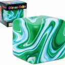 Stress Cube Squishy Toys,Relief High Density Ice Squeeze Ball, Ice Cubes Squishies for Anxiety Relief, Slow Rising Ice Cubes Stress Balls, Focus & Play (Green)