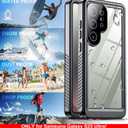 SPIDERCASE Only for Samsung Galaxy S25 Ultra Case Waterproof, Built-in Screen & Camera Lens Protector[IP68] [Military Grade Shockproof] Full Protection Only for S25 Ultra 6.9, Black/Clear