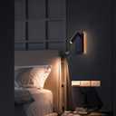 LED wall lamp and reading light two-in-one multifunctional wall sconces. LED Wall Lamp Plug in for Bedroom Bedside Wall Sconces Set of Two Black Reading Light 3W+6W Night Light 3000K(BLACK)
