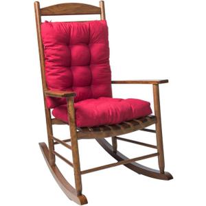 Rocking Chair Cushion with Ties, Wine Red Thick Chair Pads for Home and Kitchen,Tufted Non Slip 2 Pices Back and Seat Pad for Indoor Outdoor, Red