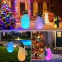 SUPERNIGHT Halloween LED Inflatables Solar Penguin Outdoor Decorations, 2-Pack Solar Light with 16 Color, Yard Wizard Tumbler Toy with Built-in LEDs for Indoor Party Garden Lawn Decor