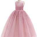 Flower Girls Sequin Dress Bridesmaid Sparkle Formal Wedding Party Birthday Kids Pageant Princess Prom Ball Gown 140