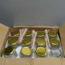 12Pack12 oz Glass Jars with Lids,Honey Jars with Gold Lids,Clear Hexagon Glass Jars for Honey, Party Favors, Wedding Favors,Jams