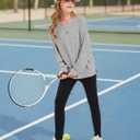 Girls Sweatshirt Crew Neck Plain Long Sleeve Casual Loose Pullover with Pockets Athletic Top (Gray, S)