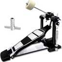 Bass Drum Pedal,Double Bass Drum Pedal Mount Double Chain Drive Foot Percussion Hardware Kick Drum Kit Pedals Step on Hammer Adj. Beater Head Bass Pedal for Drum Set (Single)