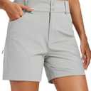 MAGCOMSEN Womens Hiking Cargo Shorts Golf Athletic Lightweight Water Resistant Shorts with Pockets for Summer 5 Inch, S