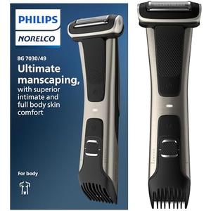 Philips Norelco Bodygroom 7000 Series, Showerproof Groin and Body Trimmer for Men, Precise Body Grooming, Adjustable Comb, Safe Even Below The Belt, 80 Min. Runtime, Model BG7030/49