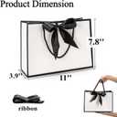 Tebery 30 Pack Gift Bags with Handle, Medium Thank you Paper Bag Bulk with Bow Ribbon, White and Black Wrap Bags for Valentine's Day Party Wedding Bridesmaid Birthday Graduation Housewarming, 11 x 3.9 x 7.8 Inch