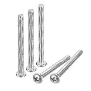 uxcell #10-24x4 Pan Head Machine Screws, 304 Stainless Steel 18-8 Screw, Phillips Drive, Fully Threaded, Bright Finish, Pack of 10
