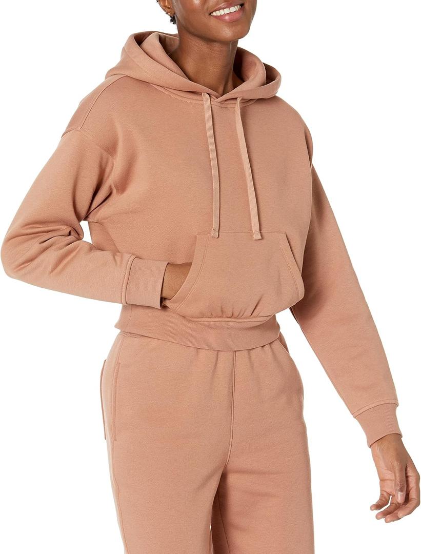 Amazon Essentials Womens Hoodies - Crop Pullover Sweatshirt (Available in Plus Size) (Beige, XL)