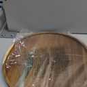 PINXIURY 13.8 Inch Round Wooden Decorative Serving Tray for Coffee Table and Home Decor, Round Wood Tray for Table Centerpiece, Small Candle Tray, Acacia, Appetizer Charcuterie Board