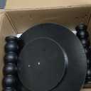 Masupu Round Side Table, Small End Table for Small Spaces, Pedestal Drink Table with Solid Wood Leg for Living Room, Bedroom, Corners(Black)