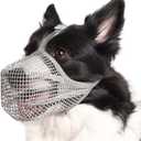 Crazy Felix Dog Muzzle, Soft Mesh Muzzle for Small Medium Large Dogs Labrador German Shepherd, Breathable Adjustable Mouth Guard for Biting Chewing Scavenging, Allows Panting and Drinking(Grey, M) (M-(Snout Cir: 9.75-10.75))