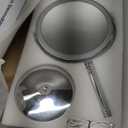 DEIOVWXS Makeup Mirror, 3000mAh Rechargeable Double-Sided Magnifying Vanity Mirror with 3 Colors, 1X/10X, 360 Rotation, Adjustable Brightness, Gifts for Mom, Women,Wife, Girls, Dorm Room Essential (Chrome)