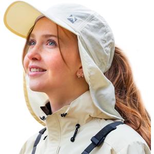 TOP-EX L/XL Sun Hats for Women Ponytail Baseball Cap with Neck Flap UPF50 Summer Hiking Gardening Hat Waterproof (Medium, Beige)