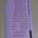 Wireless Keyboard with 9 Effects Backlits, Wrist Rest, Phone Holder, Rechargeable Ergonomic Computer Keyboard with Silent Keys, 2.4G Lag-Free Cordless Set for PC, Laptop, Windows, Mac (Keyboard Only) (Grape Purple)