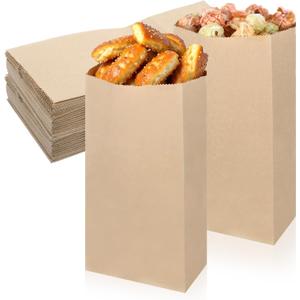 Caeuiciw 200 Pcs Mini Brown Paper Bags, Small Paper Bag 65 gsm 3.54x2.16x7.08 Baby Shower Wedding Favor Bags Candy Popcorn Treat Bag Bread Cookie Snack Thank You Gift Wrapping Bag Bulk, Brown
