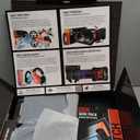 Orzly Accessory Bundle Kit designed for Nintendo switch Accessories Geeks and Oled console users Case and Screen protector, Joycon grips and Wheels for enhanced games play and more - Jet black