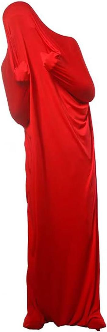 TAMNQKASS It is a Halloween Annual Meeting Campus Performance Props, Elastic Sensory Stockings Dance Dress, Sensory Body Sock for Autism Kids Adults (Red, Height(63-66)),Size: One Size Short