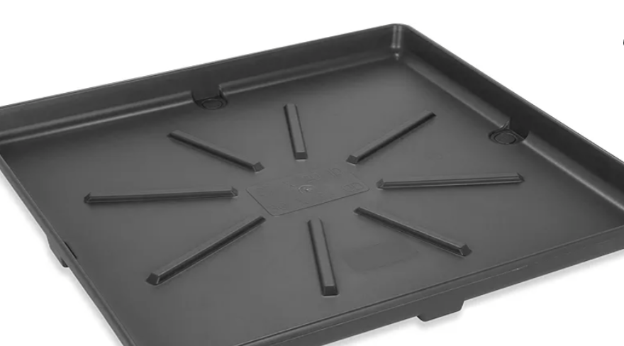 Camco 20750, Washing Machine Drain Pan  Features a Durable Plastic Construction, 1-inch/1.5-inch PVC Drain Fitting, and Measures 30-inches (L) x 32-inches (W) x 2 0.5-inches (H) (OD)