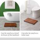 Bamboo Bath Mat for Shower with Non-Slip Rubber,Bathtub Mat,Floor Mat,Shower Mat for Indoor,Outdoor,Spa, Sauna, Pool (Brown, 20 * 13 * 1.4 inches)