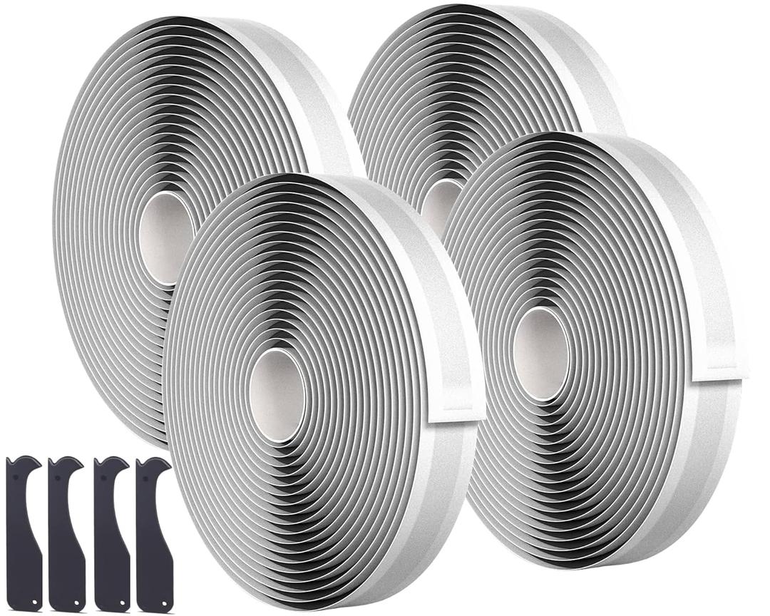 Oleitodh Black Butyl Sealant Tape  1/2" x 80' Butyl Rubber Sealant, 4 Rolls Multi-Purpose Butyl Rope, and Putty Tape for RV Repair, Window, Boat Sealing, Glass and EDPM Rubber Roof Patching