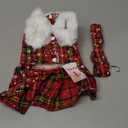 Dog Sweater Dress, Puppy Sweaters for Small Dogs Girl Winter Pet Clothes Outfit for Chihuahua Yorkie Teacup Cold Weather Red Plaid Cat Apparel Clothes (X-Small, Red)