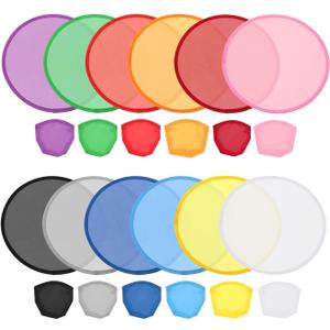 PATIKIL 10 Inch Foldable Flying Disc, 36 Pack Folding Pocket Colorful Flying Disc Bulk Set for Beach Lawn Park Camping Game, 12 Colors