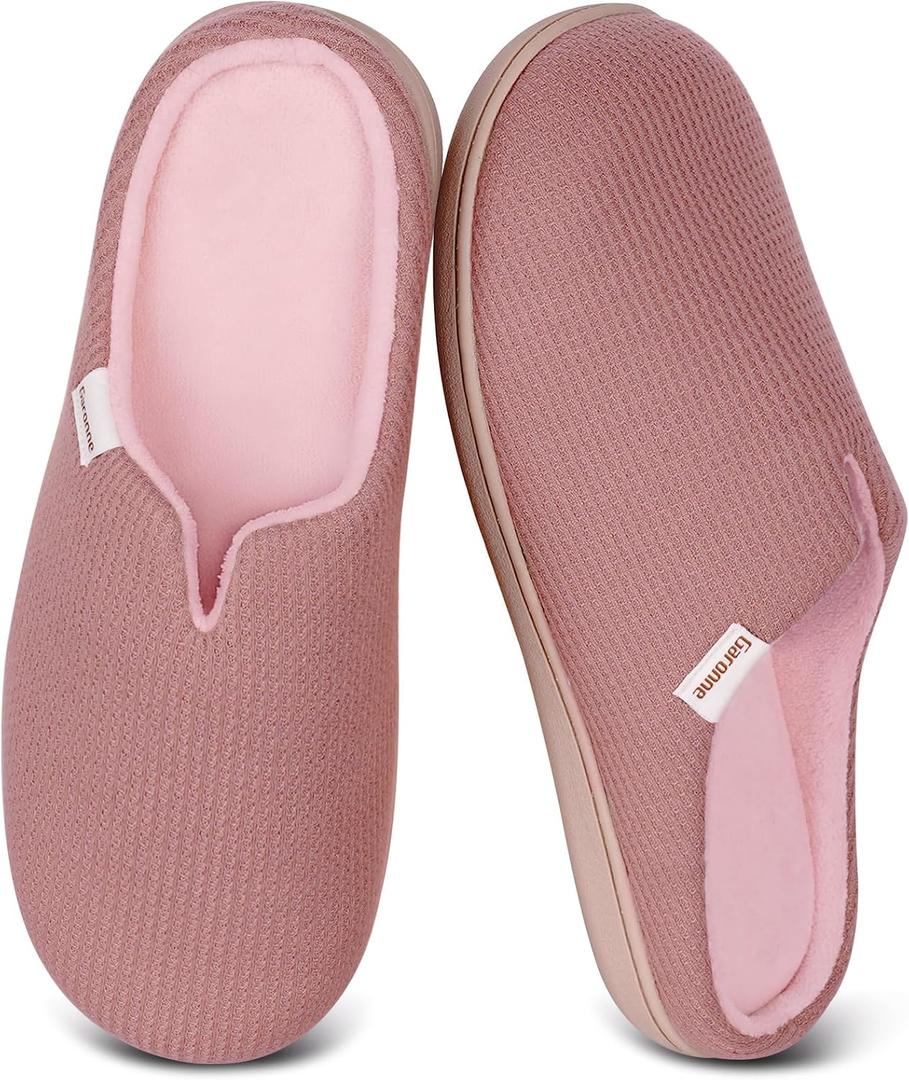 Garonne Women's V-neck Slippers with Memory Foam, Ladies' Slip-on House Shoes for Bedroom Indoor/Outdoor, US9-10