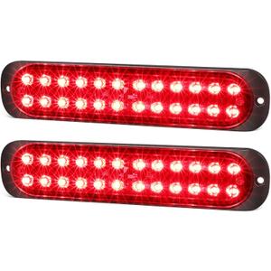 7.5 inch Aluminum Housing Red Stop Brake Turn Signal LED Trailer Lights 24LEDs Waterproof Surface Mount Side Marker Lights for Truck Tractor Motorcycle Jeep RV, 2Pcs