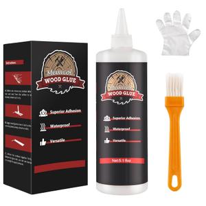 Wood Glue, Strongest Glue for Woodworking, Waterproof Clear Wood Glue for Furniture Heavy Duty, Interior & Exterior Furniture Glue for Crafts, Furniture, Baseboard, cabinets, Door (150g)
