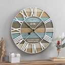 FirsTime & Co. Maritime Planks Wall Clock, 24", Multicolor & White (Multi-color & White)