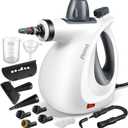 Pressurized Handheld Multi-Surface Natural Steam Cleaner with 12 pcs Accessories, Multi-Purpose Steamer for Home Use, Steamer for Cleaning Floor, Upholstery, Grout and Car (Grey)