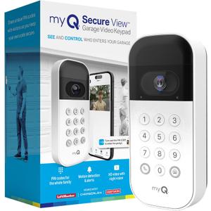 myQ Smart Garage Door Video Keypad with Wide-Angle Camera,Customizable PIN Codes,and Smartphone ControlTake Charge of Your Garage Access Works with Chamberlain, LiftMaster and Craftsman openers,White