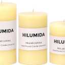 Ivory Pillar Candles Set of 3 - Hand-Poured Unscented Candles, 4", 5", 6" Smokeless Decorative Candles for Home, Set of 3 in Different Sizes