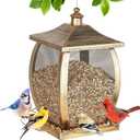 Bird Feeder for Outdoor, Heavy Duty Metal Wild Bird Feeders for Outside Hanging, 5Lbs Extra Large Capacity Retro Lamp Shape Birdfeeder for Garden Yard Outside Backyard, Easy Fill