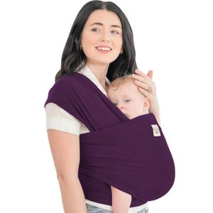 KeaBabies Baby Wrap Carrier - All in 1 Original Baby Carrier Newborn to Toddler Sling, Easy to Wear, Hands Free Bonding, Lightweight, Breathable Infant Wraps (Royal Purple) (One Size (Pack of 1)