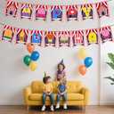 3 x Pre-strung Circus Carnival Happy Birthday Banner for Cartoon Anime Theme Party Hanging Bunting Decorations (Multicolor)