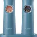 Gravity Electric Salt and Pepper Grinder Set Rechargeable, Automatic Salt and Pepper Grinder Set with USB C Charging Base, Gravity Salt and Pepper Shakers Set Electric (Blue)