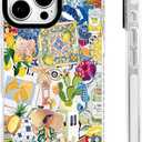 for iPhone 13 & iPhone 14 Case [Military-Grade Drop Protection/Luxurious Soft TPU Protective/Camera Protection/for Women & Girls]-Vibrant Sicilian Mediterranean Collage Art (YellowSun)