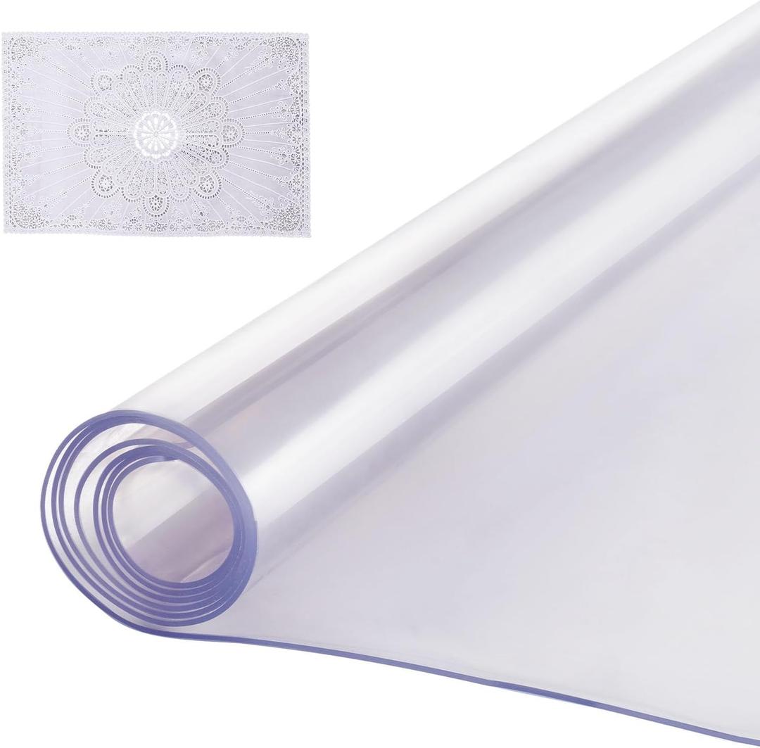 VEVOR Plastic Table Cover, 40 x 80 Inch 2.0 mm Thick Rectangle Clear PVC Mat Protector, Waterproof & Easy Cleaning Desk Pad Tablecloth, for Office, Dresser, Dining Room, Night Stand