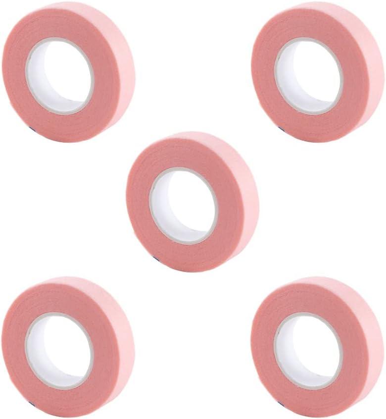 False Eyelash Extension Tape, Non-Woven Adhesive Tape Breathable Adhesive Lash Tape Cosmetic Tools for Grafting Fake Lash (5pcs, Pink)