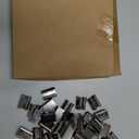 uxcell Fold Over Crimp End Caps, 50Pcs 20 x 16mm Ribbon End Clasp Tips Clamp Cord Ends for Jewelry DIY Craft Making, White Nickel