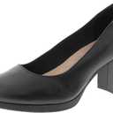 Clarks Womens Bayla Skip (9 Wide, Black Leather)