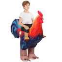 COMIN Inflatable Chicken Costume Kids Rooster Suit Funny Cosplay Halloween Costume for Boys Girls Birthday Christmas Supplies (48'')